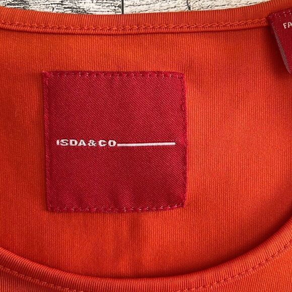 Isda & Co Orange Sleeveless Blouse Size Medium - Picture 3 of 5
